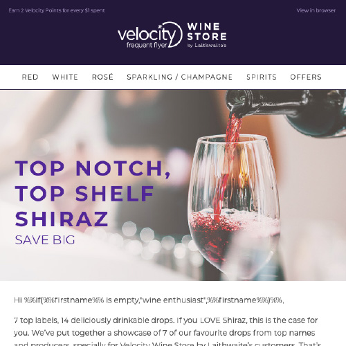 Velocity Wine Store Email