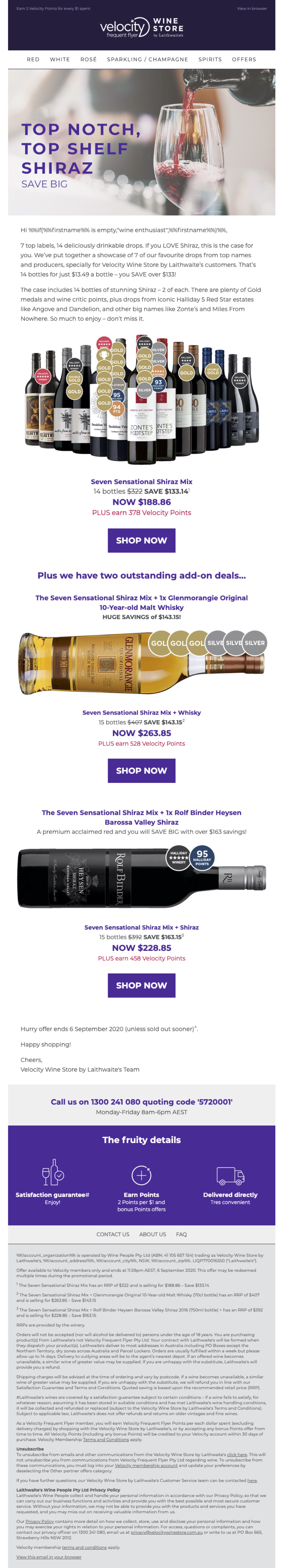 Velocity Wine Store Email